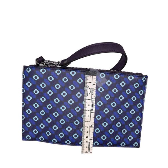 ECO ENVELOPE CLUTCH PURSE ZIPPER CLOSURE SHADES OF BLUE PATTERN - Picture 10 of 10